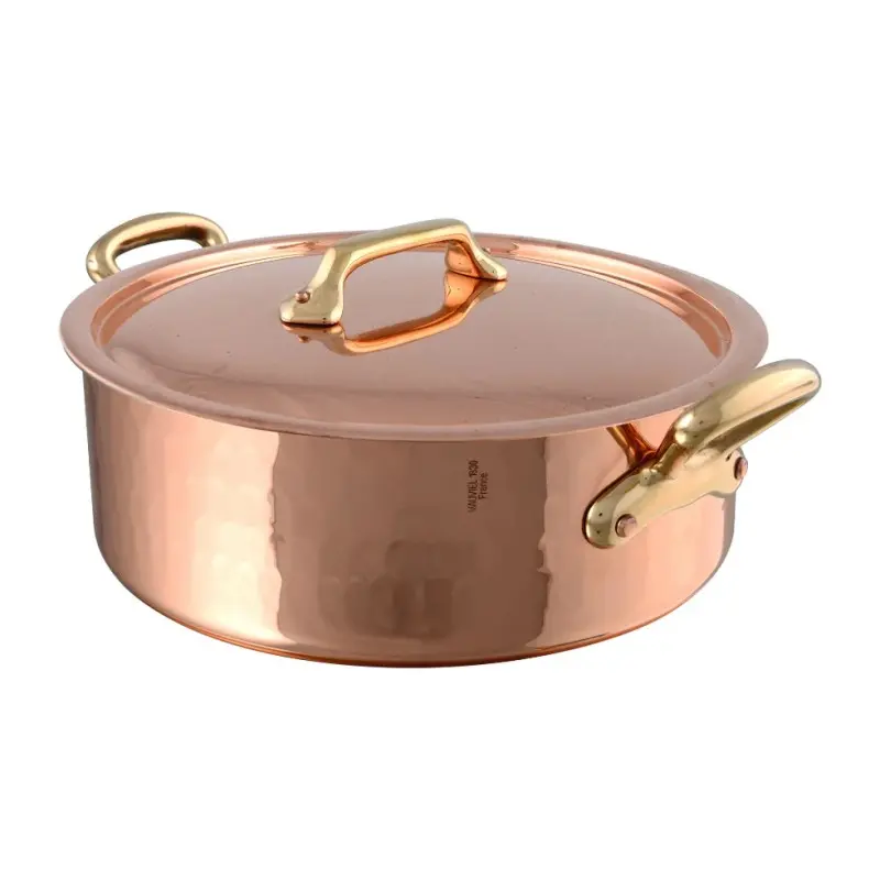 Mauviel M'Tradition Copper Rondeau W/L with Bronze Handles - 14.04''- 13 L / 13.8 Qt
