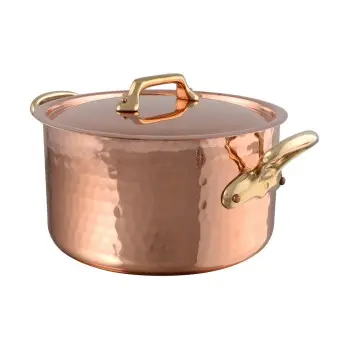 Mauviel M'Tradition Copper Stewpan W/L with Bronze Handles - 14.04''- 20 L / 21 Qt