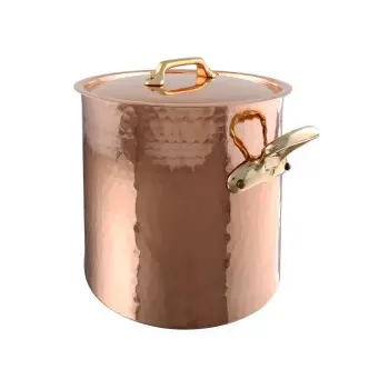 Mauviel M'Tradition Copper Stockpot W/L with Bronze Handles - 10.92''- 17 L / 18 Qt