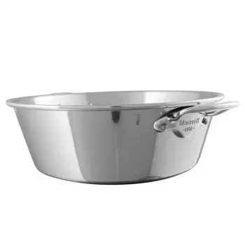 Mauviel M'Passion Stainless Steel Jam Pan with Stainless Steel Handles - 14.04''- 9.6 L / 10.1 Qt