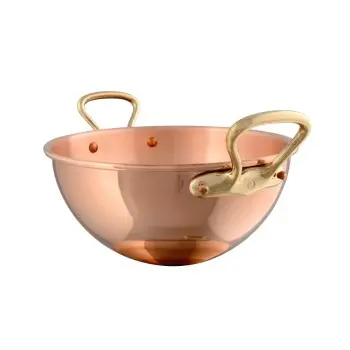 Mauviel M'Passion Copper Egg Beating Bowl with Handle with Bronze Handles - 10.14''- 4.6 L / 4.9 Qt