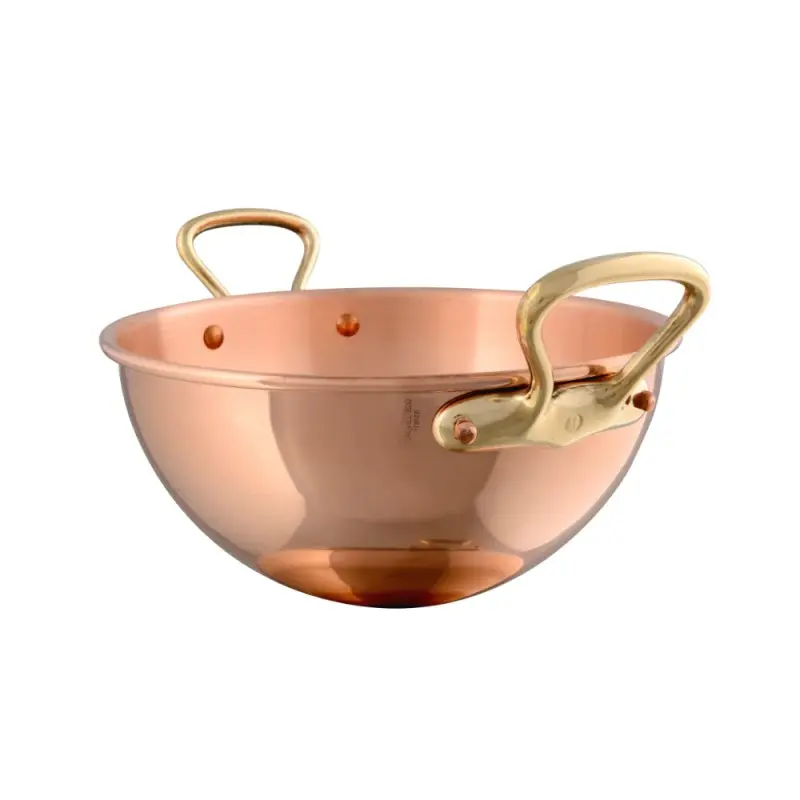 Mauviel M'Passion Copper Egg Beating Bowl with Handle with Bronze Handles - 10.14''- 4.6 L / 4.9 Qt Mauviel M'Passion Copper Egg Beating Bowl with Handle with Bronze Handles - 10.14''- 4.6 L / 4.9 Qt
