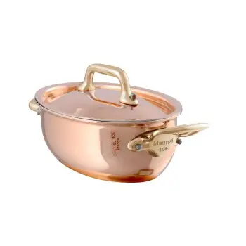 Mauviel M'Minis Copper Oval Cocotte W/L with Bronze Handles - 4.68''