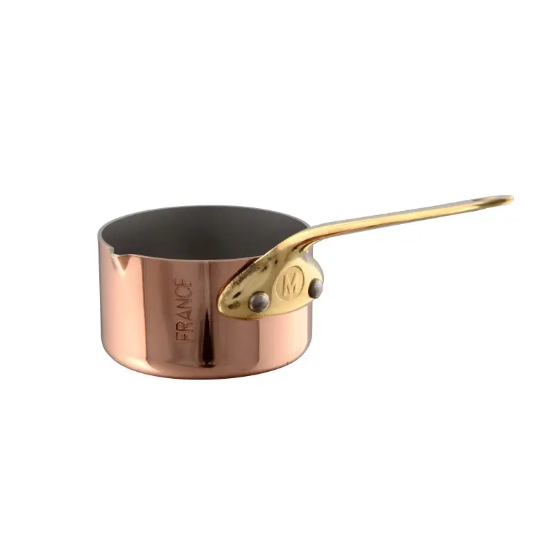Mauviel M'Minis Copper Saucepan with Lip with Bronze Handles - 2.73''- 0.15 L / 0.15 Qt