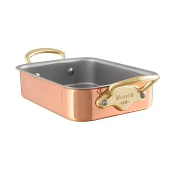 Mauviel M'Minis Copper Roasting pan with Bronze Handles - 7.1 x 5.5''- 4.7 L / 1.8 Qt