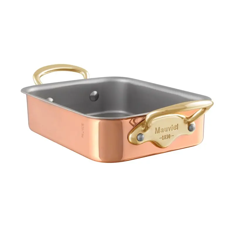 Mauviel M'Minis Copper Roasting pan with Bronze Handles - 7.1 x 5.5''- 4.7 L / 1.8 Qt