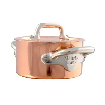 Mauviel M'Minis Copper Cocotte W/L with Stainless Steel Handles - 3.51''- 0.3 L / 0.4 Qt