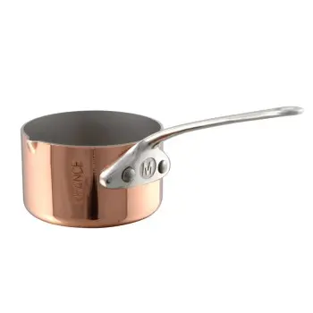 Mauviel M'Minis Copper Saucepan with Lip with Stainless Steel Handles - 1.95''- .05 L / .05 Qt
