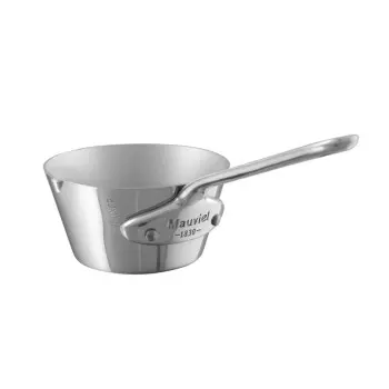 Mauviel M'Minis Stainless Steel Splayed Sautepan with Lip with Stainless Steel Handles - 3.51''