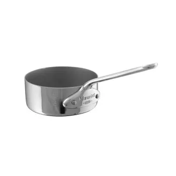 Mauviel M'Minis Stainless Steel Sautepan with Stainless Steel Handles - 3.51''- 0.25 L / 0.2 Qt
