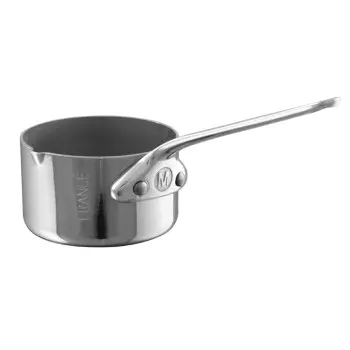 Mauviel M'Minis Stainless Steel Saucepan with Lip with Stainless Steel Handles - 2.73''- 0.15 L / 0.15 Qt