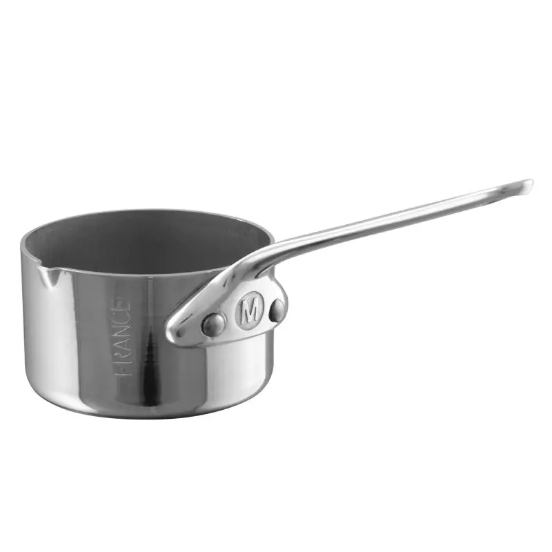 Mauviel M'Minis Stainless Steel Saucepan with Lip with Stainless Steel Handles - 1.95''- .05 L / .05 Qt Mauviel M'Minis Stainless Steel Saucepan with Lip with Stainless Steel Handles - 1.95''- .05 L / .05 Qt