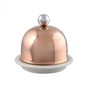 Mauviel M'Minis Copper Butter Dish with Stainless Steel Handles - 3.5''- .04 L / .04 Qt