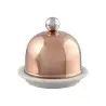 Mauviel M'Minis Copper Butter Dish with Stainless Steel Handles - 3.5''- .04 L / .04 Qt