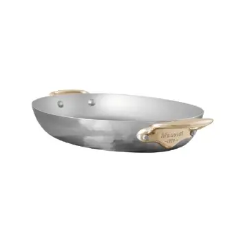 Mauviel M'ELITE B Stainless Steel Oval Pan with Bronze Handles -