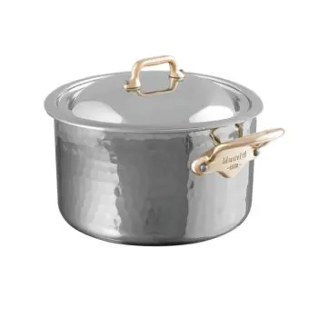 Mauviel M'ELITE B Stainless Steel COCOTTE 24 A/C M'ELITE BZ with Bronze Handles -