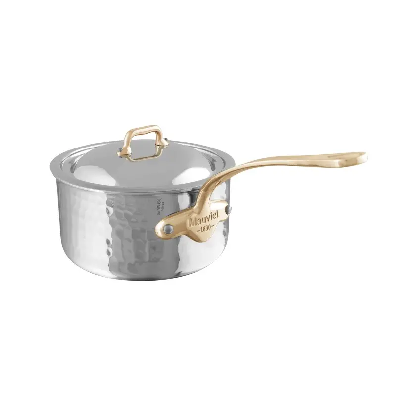Mauviel M'ELITE B Stainless Steel CASSEROLE 16 A/CB M'ELITE BZ with Bronze Handles -