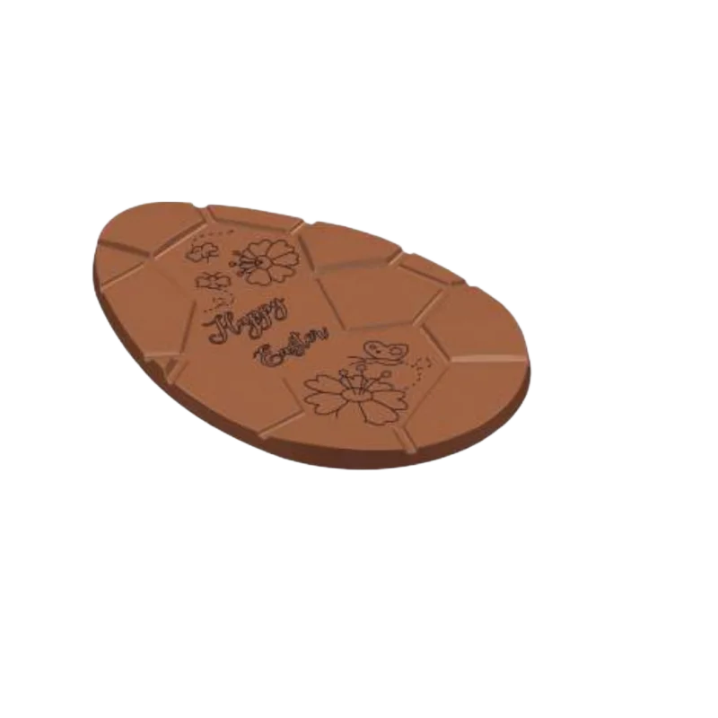 Polycarbonate Happy Easter Egg Chocolate Tablet Mold - 150 x 100 h 7 mm - 76 gr - 2 cavities