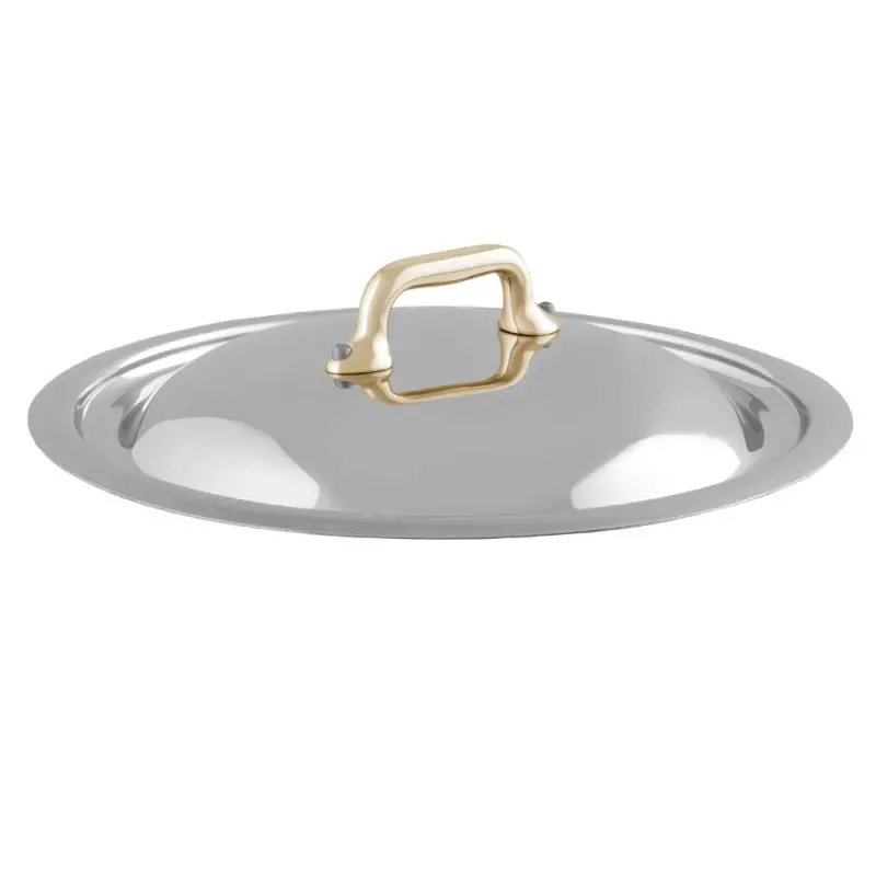 Mauviel M'Cook B Stainless Steel Lid with Bronze Handles - 7.02'' Mauviel M'Cook B Stainless Steel Lid with Bronze Handles - 7.02''
