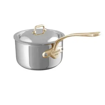 Mauviel M'Cook B Stainless Steel Saucepan W/L with Bronze Handles - 7.8''