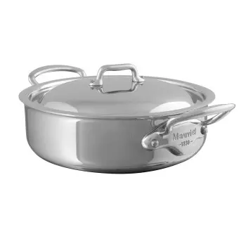 Mauviel M'Cook Stainless Steel Rondeau W/L with Stainless Steel Handles -