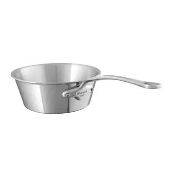 Mauviel M'Cook Stainless Steel Splayed Sautepan with Stainless Steel Handles - 6.24''- 1 L / 1.1 Qt