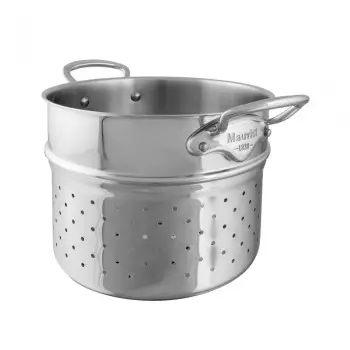 Mauviel M'Cook Stainless Steel Pasta Insert with Stainless Steel Handles - 9.36''- 6.3 Qt
