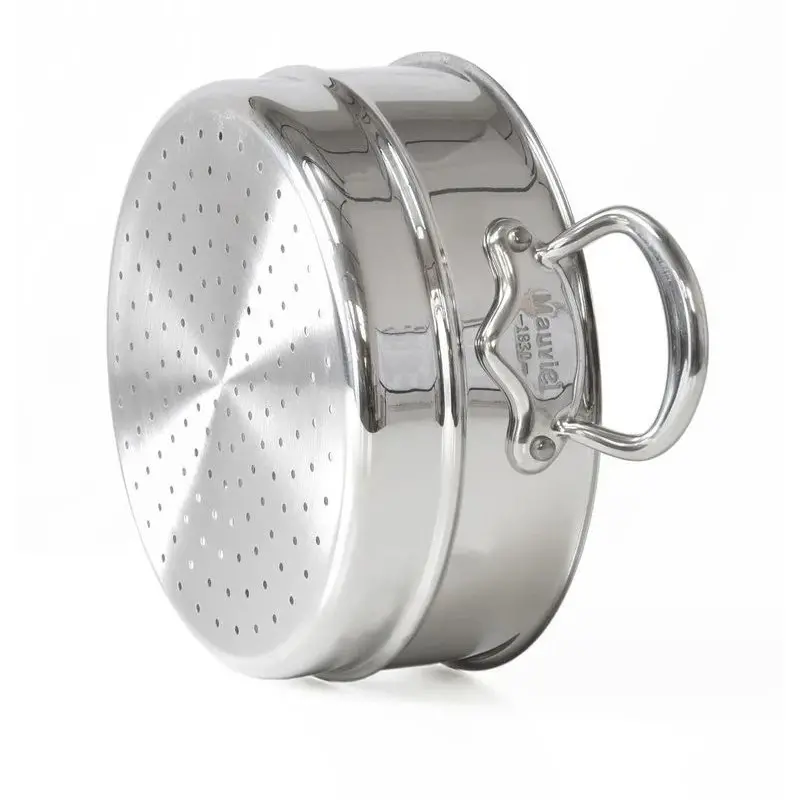 Mauviel M'Cook Stainless Steel Steamer Insert with Stainless Steel Handles - 9.36''