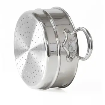 Mauviel M'Cook Stainless Steel Steamer Insert with Stainless Steel Handles - 7.8''- 3.5 Qt