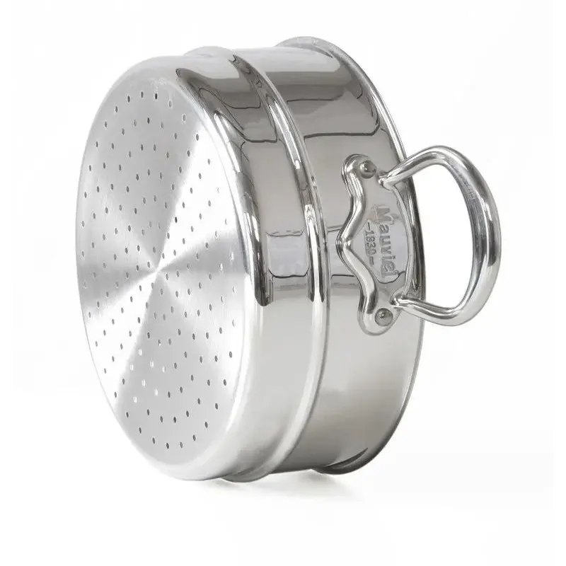 Mauviel M'Cook Stainless Steel Steamer Insert with Stainless Steel Handles - 7.8''- 3.5 Qt