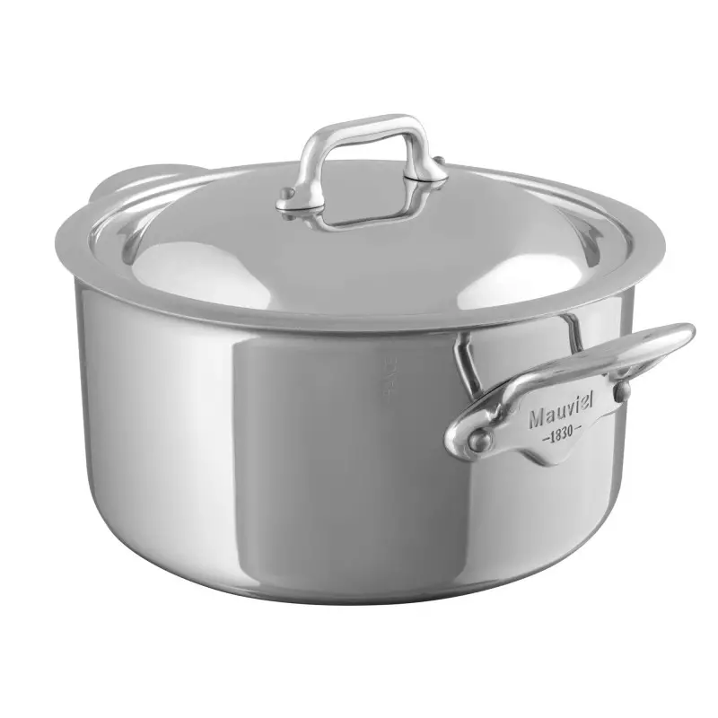 Mauviel M'Cook Stainless Steel Cocotte W/L with Stainless Steel Handles - 7.8''- 3.3 L / 3.6 Qt Mauviel M'Cook Stainless Steel Cocotte W/L with Stainless Steel Handles - 7.8''- 3.3 L / 3.6 Qt