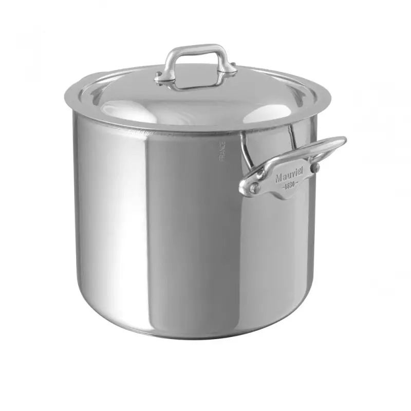 Mauviel M'Cook Stainless Steel Stockpot W/L with Stainless Steel Handles - 9.36''- 9.4 L / 9.8 Qt Mauviel M'Cook Stainless Steel Stockpot W/L with Stainless Steel Handles - 9.36''- 9.4 L / 9.8 Qt
