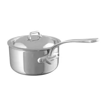 Mauviel M'Cook Stainless Steel Saucepan W/L with Stainless Steel Handles - 7.8''- 3.2 L / 3.4 Qt