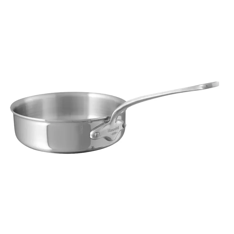 Mauviel M'Cook Stainless Steel Sautepan with Stainless Steel Handles - 9.36''- 3.1 L / 3.4 Qt