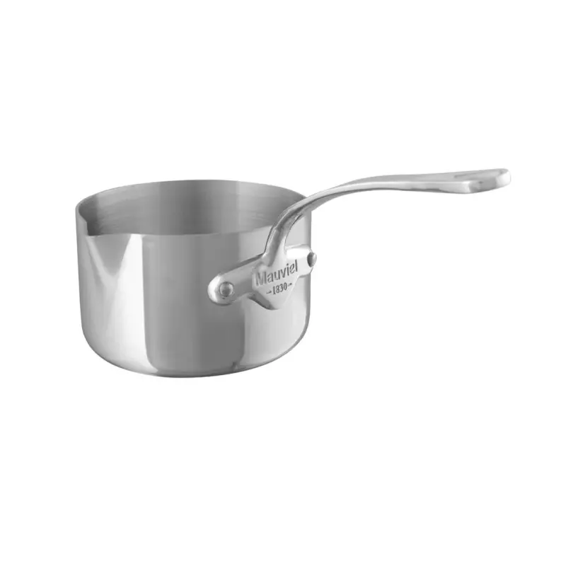 Mauviel M'Cook Stainless Steel Saucepan 4,72 with Stainless Steel Handles - 4.68''- 0.8 L / 0.9 Qt