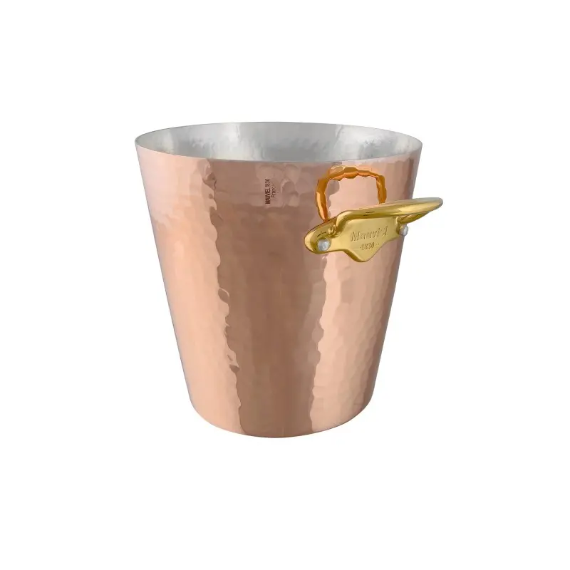 Mauviel M'30 Copper Champagne Bucket with Bronze Handles - 7.8''