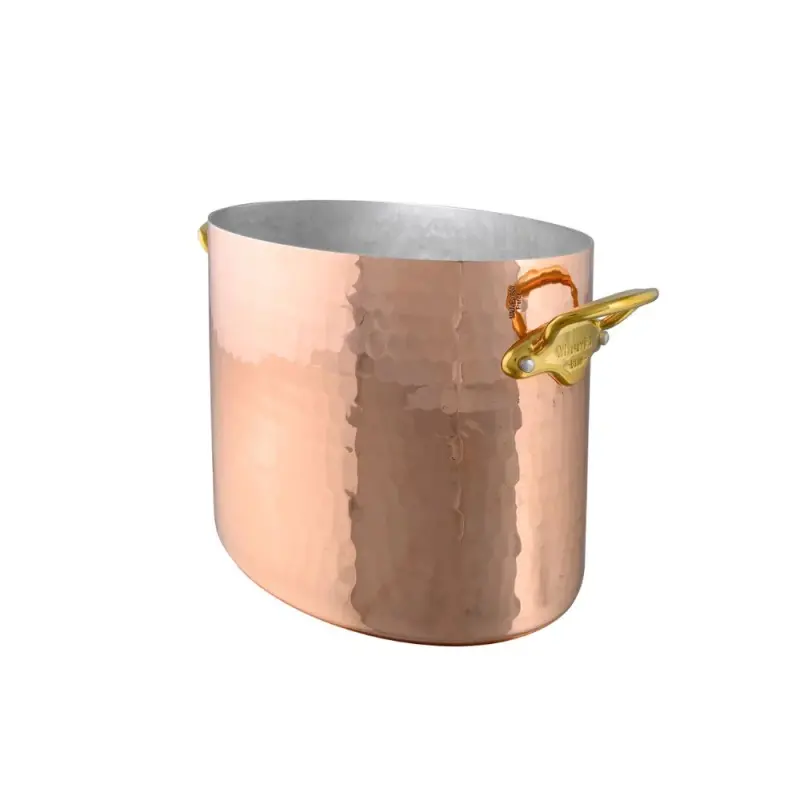 Mauviel M'30 Copper Oval Champagne Bucket with Bronze Handles - 10.14''