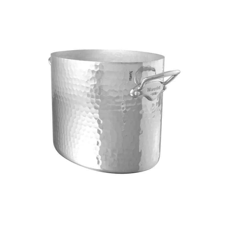 Mauviel M'30 Aluminum Oval Champagne Bucket with Stainless Steel Handles - 10.14'' Mauviel M'30 Aluminum Oval Champagne Bucket with Stainless Steel Handles - 10.14''