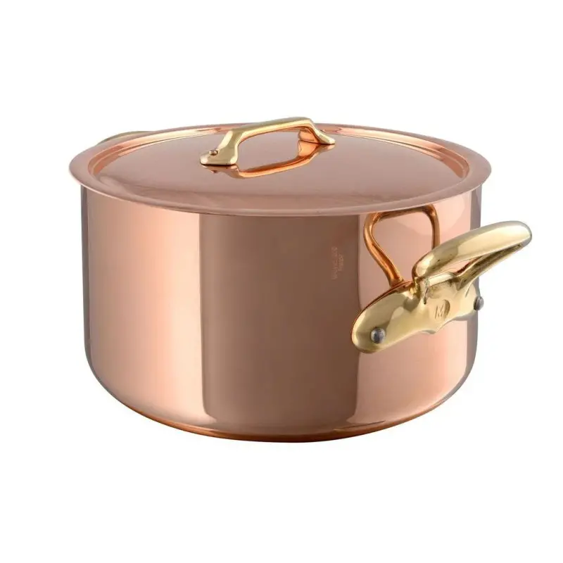 Mauviel M'200 B Copper Cocotte W/L with Bronze Handles - 9.36'' Mauviel M'200 B Copper Cocotte W/L with Bronze Handles - 9.36''