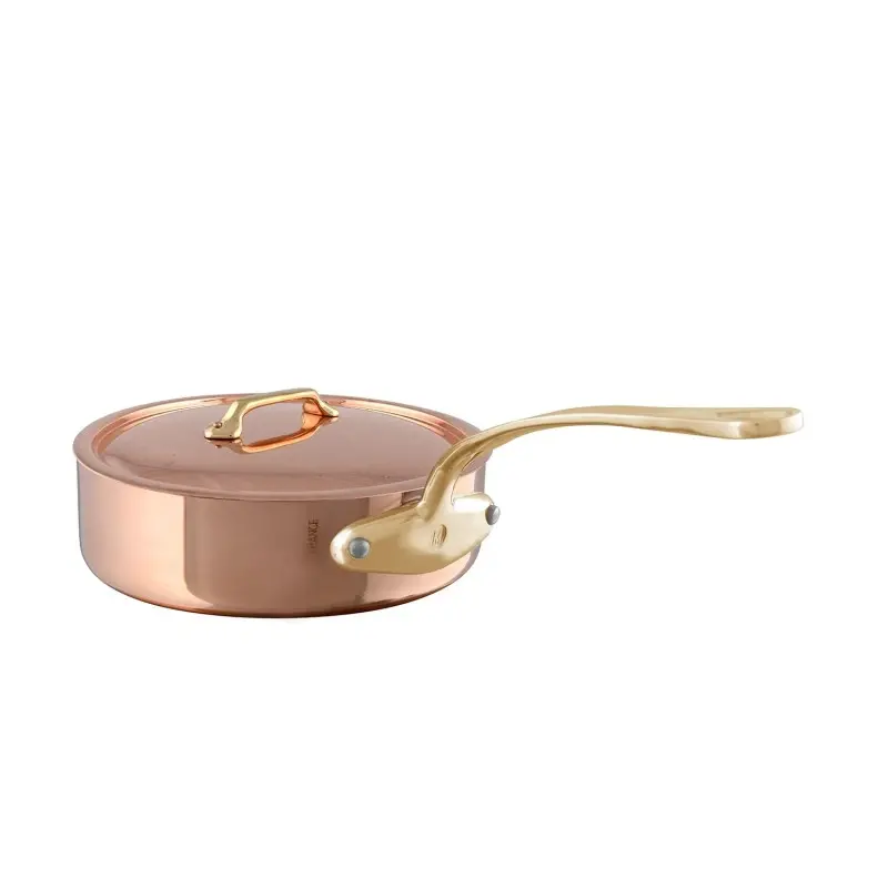 Mauviel M'200 B Copper Sautepan W/L with Bronze Handles - 9.36'' Mauviel M'200 B Copper Sautepan W/L with Bronze Handles - 9.36''