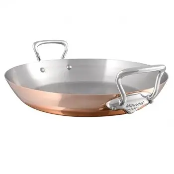 Mauviel M'150 S Copper Paella pan with Stainless Steel Handles - 13.65''- 3.8 L / 3.2 Qt