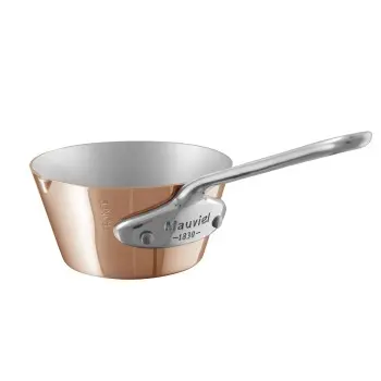 Mauviel M'150 S Copper Splayed Sautepan with Stainless Steel Handles - 3.51''