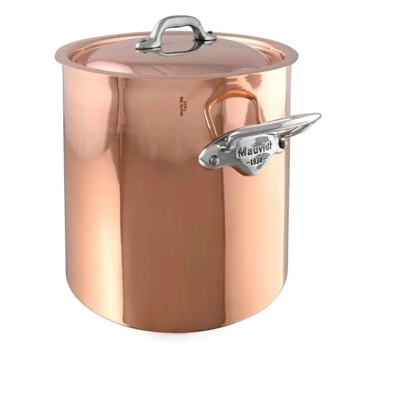 Mauviel M'150 S Copper Stockpot W/L with Stainless Steel Handles - 9.36''