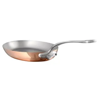 Mauviel M'150 S Copper Oval Frypan with Stainless Steel Handles - 13.5 x 9.8''