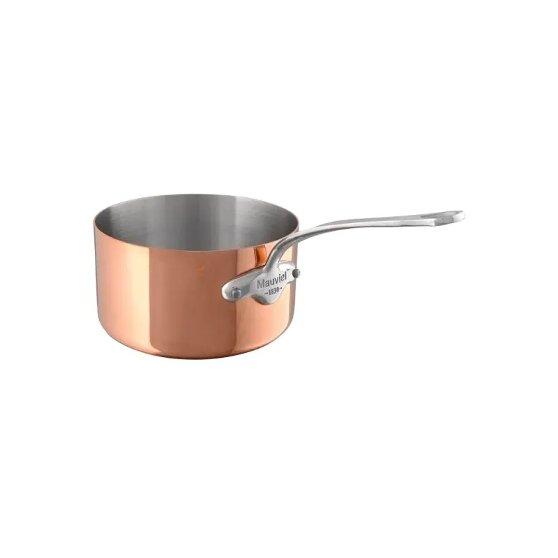 Mauviel M'150 S Copper Saucepan with Stainless Steel Handles - 4.68''- 0.7 L / 0.8 Qt