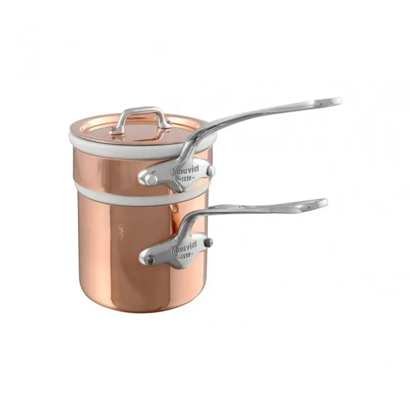 Mauviel M'150 S Copper Bain Marie with Stainless Steel Handles - 4.68''- 0.8 L / 1.0 Qt