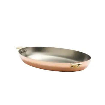 Mauviel Art déco Copper Oval Pan with Bronze Handles - 9.75''