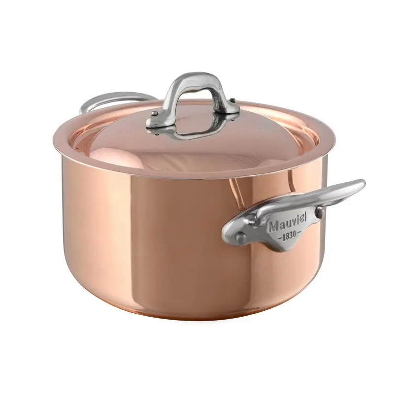 Mauviel M'150 S Copper Cocotte W/L with Stainless Steel Handles - 7.8'' Mauviel M'150 S Copper Cocotte W/L with Stainless Steel Handles - 7.8''