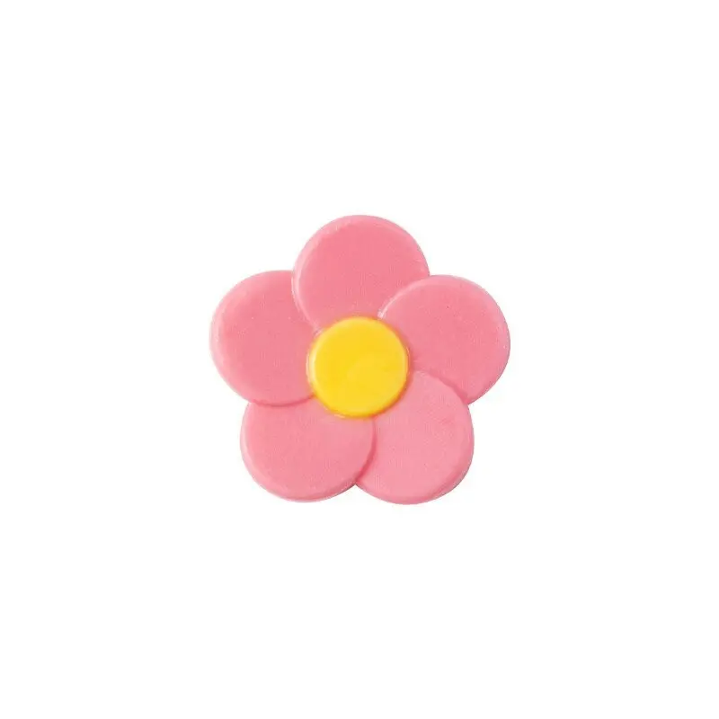 Belgian Chocolate Decoration - Yellow Pink Flower Decorations - 3 cm - 175 pcs