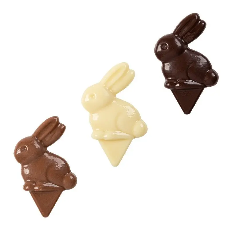 Belgian Chocolate Decoration - Hare Mix Decorations - 5,2 cm x 3,3 cm - 90 pcs